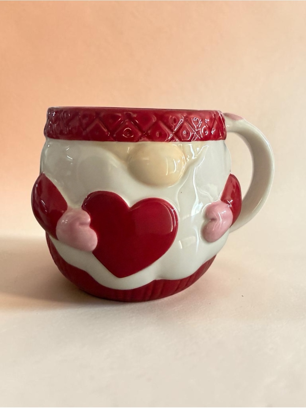 Unique Large Gnome Mug holding heart